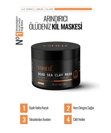VSHELL Acne and Blackhead Collagen Dead Sea Clay Mask 150 gr
