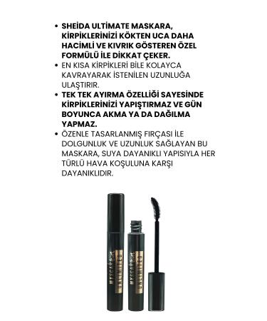 Sheida Myscara Series Curl and Volume Waterproof Mascara (BLACK) High Volume & Curl Mascara - Buy Online on GoSupps.com
