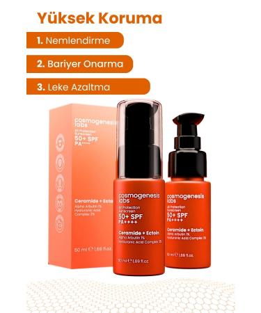 Cosmogenesis Labs Anti-Spot Spf 50 Korean Filter Face and Body Sunscreen 50ml Vegan High Protection Uva - Uvb Water Based - Buy Online on GoSupps.com