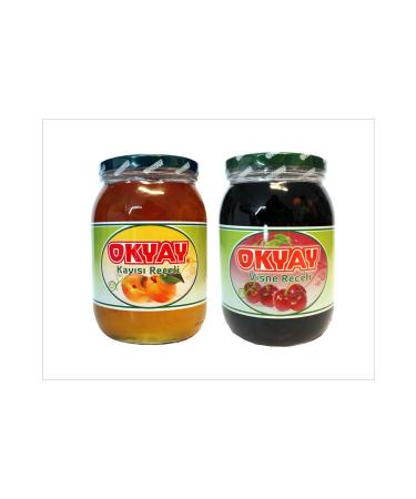 Okyay ADVANTAGE PACKAGE OF 2! (1900 GR. APRICOT AND 1900 GR. SOUR CHERRY JAM)