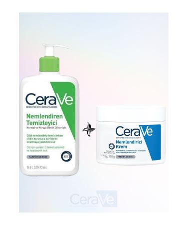 CeraVe Foaming Cleanser Foaming Cleanser Oily and Combination Skin 473 ml Moisturizing Cream 340 gr