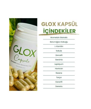 Glox Tea Glox Cap - Energy-Giving Food Supplement Containing Bromelain 60 Days Use 2 Months - Buy Online on GoSupps.com