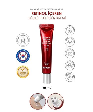 PRETTYSKIN Dark Circle Puffiness and Anti-Aging Roll-on Eye Cream with Retinol
