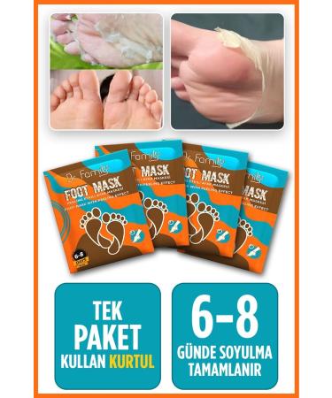 Dr Family 4 Pieces Peeling Effective Dead Skin and Crack Peeling Foot Mask