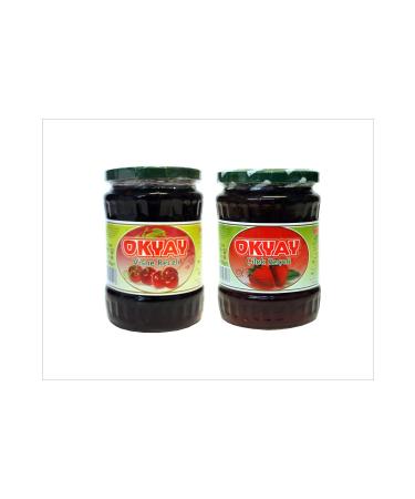 Okyay ADVANTAGE PACKAGE OF 2! (720 GR. SOUR CHERRY JAM AND 720 GR. STRAWBERRY JAM)