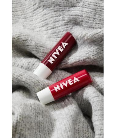 NIVEA Blackberry Lip Care Cream and Gloss 4.8gr Moisturizing Light Burgundy Shimmer X2 Pieces - Buy Online on GoSupps.com