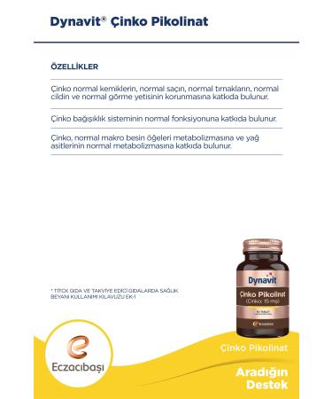 Dynavit Zinc Picolinate 60 Tablets - Buy Online on GoSupps.com