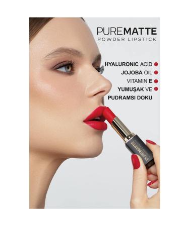 Golden Rose Pure Matte Powder Lipstick No: 124 - Powdered Matte Lipstick - 8691190548155 - Buy Online on GoSupps.com