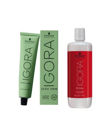Igora 8 Pieces Schwarzkopf Igora Zero Amm 6-31 Hair Dye + Oxidant 1000 ml