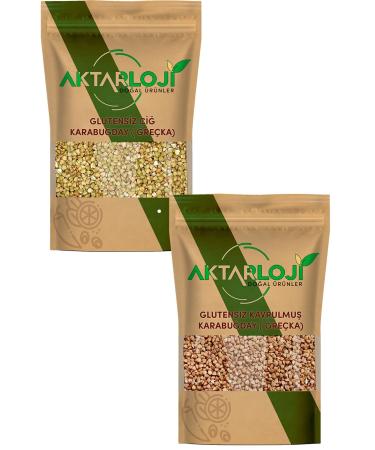 Aktarloji 3 Kg Gluten Free Buckwheat Set 1.50 Kg Raw + 1.50 Kg Roasted Gre ka