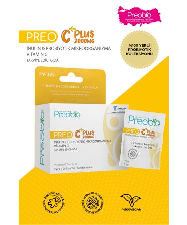 Preobio Preo C Plus Probiotic and Vitamin C Containing Supplementary Food 2 gr X 20 Pieces in 1 Box