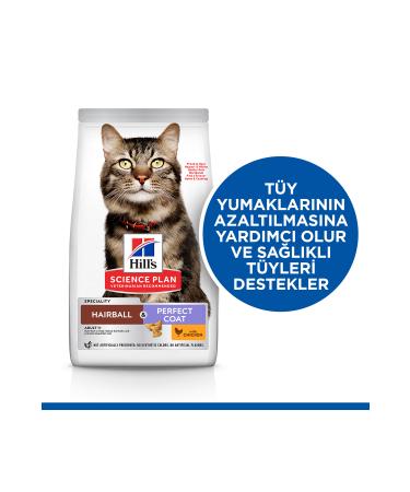 Hill's SCIENCE PLAN Adult Cat Food with Chicken for Perfect Hairball Prevention 1.5 Kg - Buy Online on GoSupps.com