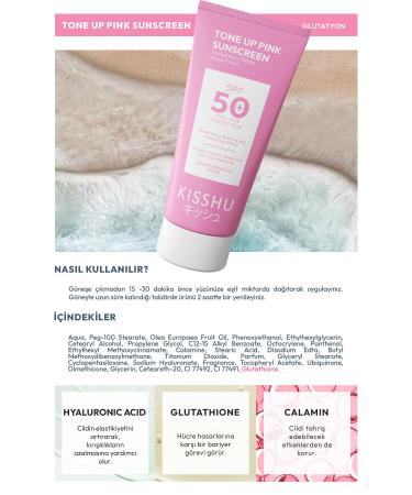 Kisshu Anti-Spot Tone Equalizing Spf 50 Pink Tinted Sunscreen with Glutathione Hyaluronic Acid Effect 50 ml - Buy Online on GoSupps.com