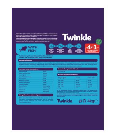 Twinkle Twinkle Fish Adult Cat Food 4 Kg. (4 in 1) - Buy Online on GoSupps.com