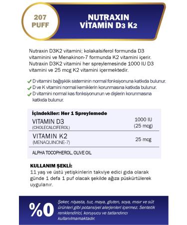 Nutraxin D3 & K2 - (1000 IU Vitamin D3-25 mcg Vitamin K2) - 120 Tablets - Buy Online on GoSupps.com