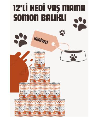 Carnaval Premium Adult Cat Canned Food with Salmon 400 gr X 12 Pieces - Buy Online on GoSupps.com