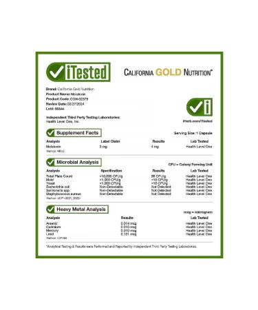 California Gold Nutrition California Gold Melatonin - Buy Online on GoSupps.com