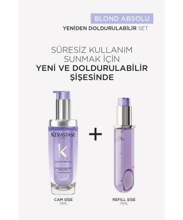 Kerastase Blond Absolu L'huile Cicagloss-Hair Care Oil Strengthening Hair Fibers-Refillable Bottle 75 ml.