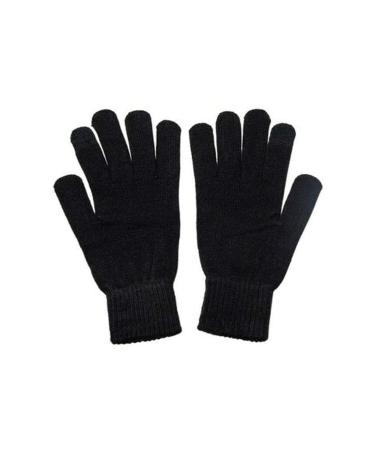 Skygo Double Layer Thick Black Warm Wool Winter Gloves Unisex 1 Pair for Women Men