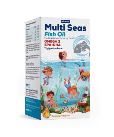 Miraderm Fish Oil 4 Multi Seas Omega 3 Oil Orange Flavored 150 Ml - Buy Online on GoSupps.com