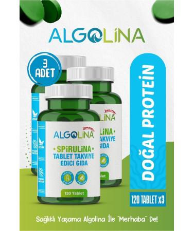 Algolina Spirulina 120 Tablets 525 Mg Protein - Food Supplement (3 PIECES)
