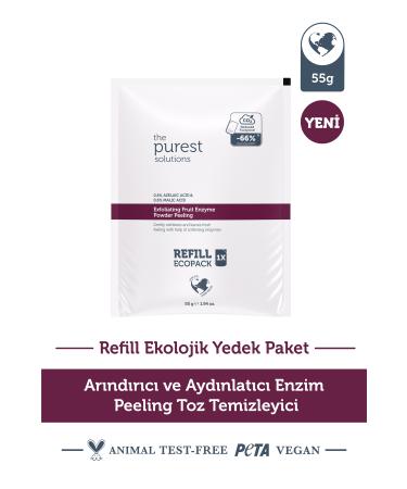 The Purest Solutions Purifying and Brightening Enzyme Peeling Powder Cleanser 55 gr (0.6% Azelaic Acid & Malic Acid)