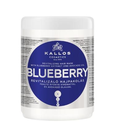 Kallos Cosmetics Blueberry Hair Mask Revitalizing Hair Care Mask with Blueberry Extract and Avocado Oil 1000ml