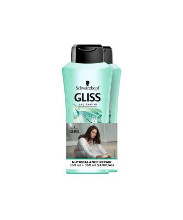Gliss Nutribalance Repair Anti-Hair Loss Shampoo 360 ml Set of 2