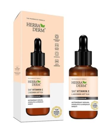 Herbaderm Super Serum (Pure Vitamin C L-Ascorbic Acid) Brightening 30 Ml