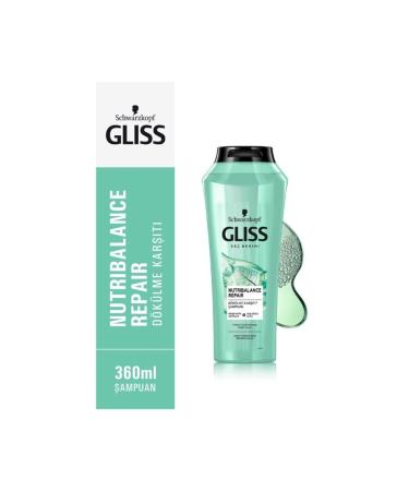 Gliss Schwarzkopf Nutribalance Repair Anti-Hair Loss Shampoo 360 ml - Buy Online on GoSupps.com