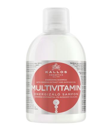 Kallos Cosmetics Multivitamin 1000ml Multivitamin Energizing Shampoo with Ginseng Extract and Avocado Oil