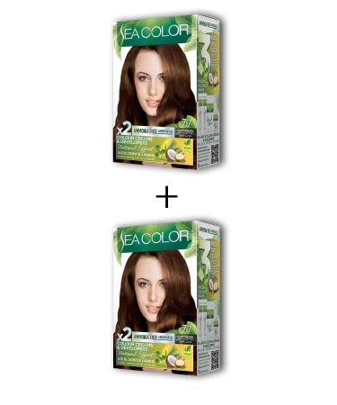 Skygo 2x2 Tube Cream Hair Dye Set Dark Caramel No:7.7