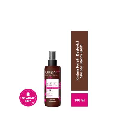 Urban Care Argan Oil & Keratin Liquid Hair Conditioner and Blow Dry Water for Easily Broken and Damaged Hair 100 ml -vegan-