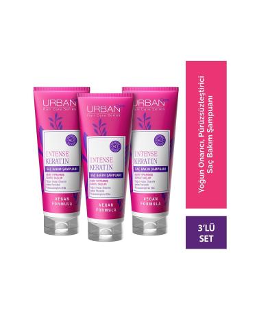 Urban Care Intense Keratin Hair Care Shampoo for Extremely Damaged Hair 3x250 Ml-vegan