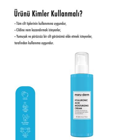 Hyaluronic Maruderm Hyaluronic Acid Moisturizing Face and Body Skin Care Cream 200 Ml - Buy Online on GoSupps.com