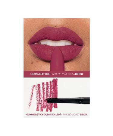 Avon Ultra Matte Lipstick Mauve Matters & Glimmerstick Lip Pencil Pink Bouquet Set - Buy Online on GoSupps.com