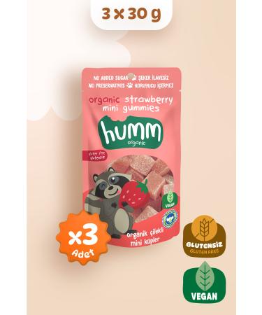 Humm Organic Organic Strawberry Vegan Mini Cubes 30g X 3 Pieces