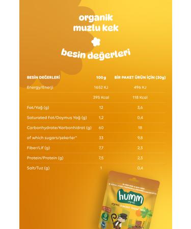 Humm Organic Organic Gluten-Free Vegan Banana Cake Snack Pack - 6 pieces - Buy Online on GoSupps.com