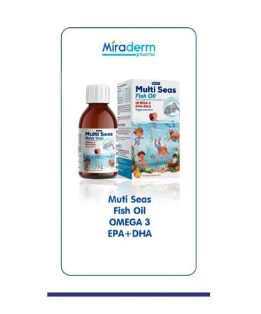 Miraderm Fish Oil 4 Multi Seas Omega 3 Oil Orange Flavored 150 Ml - Buy Online on GoSupps.com