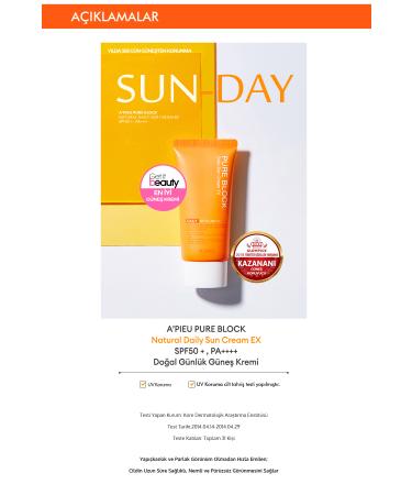Missha Non-sticky Sunscreen A'PIEU Pure Block Natural Daily Sun Cream SPF50+/PA++++50ml - Buy Online on GoSupps.com