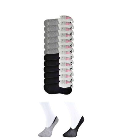 Skygo Black and Grey Women's Ballerina Socks 12 pairs