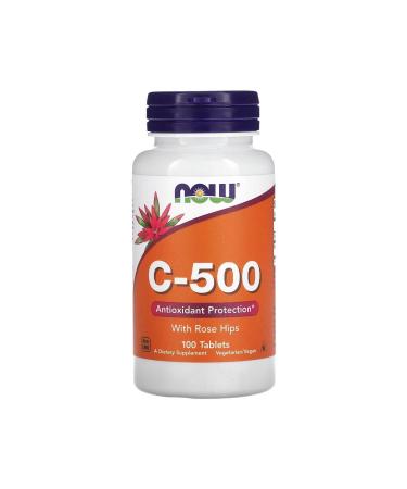 Now Foods C-500 With Rose Hips 100 Tablets