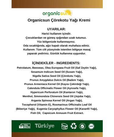 Organicsun Black Cumin Oil Pain Massage Cream Muscle Joint 100 ml Black Cumin Oil Cream - Buy Online on GoSupps.com