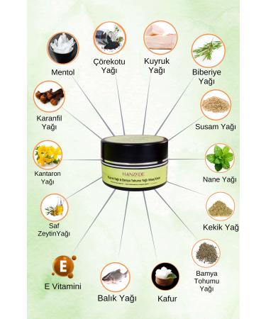 Hanzade Herbal Tail Oil & Okra Seed Oil Pain Massage Cream Muscle Joint 100 ml X 2 Creams - Buy Online on GoSupps.com