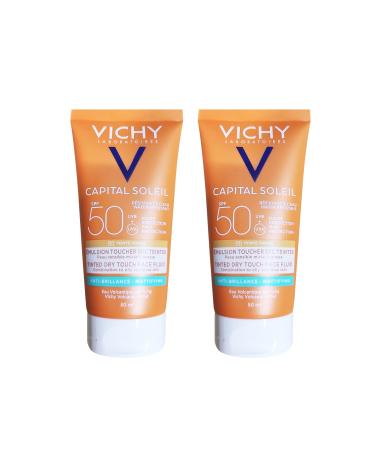 Vichy Capital Soleil Tinted Dry Touch Fluid Spf 50 Anti-Glare Tinted Sunscreen 50 ml 2 Pieces