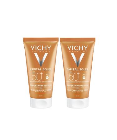 Vichy Capital Soleil Velvety SPF 50 Sunscreen Face Cream 50 ml 2 Pieces
