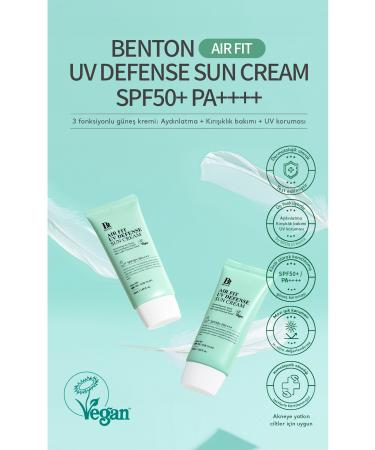 Benton Air Fit UV Defense Sun Cream SPF50+ PA++++ 50ml - Vegan Cica Sun Cream - Buy Online on GoSupps.com