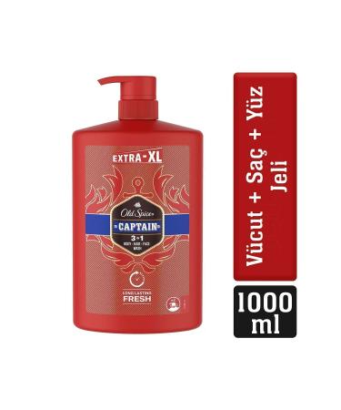 Old Spice Captain Men's Shower Gel and Shampoo 1000 ml Extra-XL