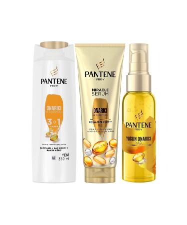 Pantene Repair and Protective Shampoo 350 ml + Intensive Oil 100 ml + Hair Care Cream 200 ml - Buy Online on GoSupps.com