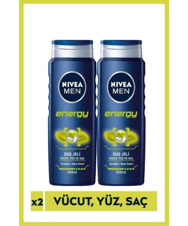 NIVEA Men Energy Men's Shower Gel 500 ml X2